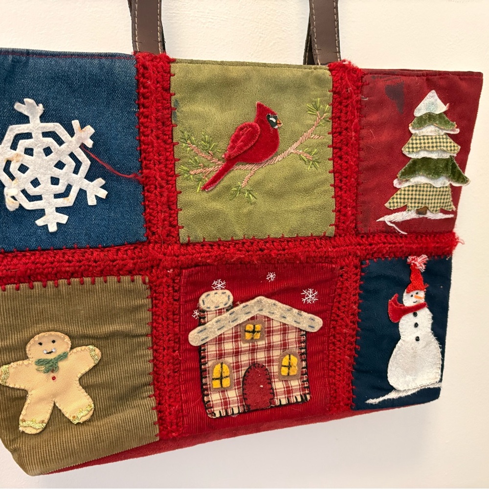 Cappelli Festive Patchwork Tote Bag Christmas Hol… - image 3